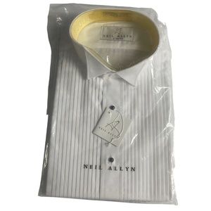 Neil Allyn Large 32/33‎ White Tux New In Package French Cuffs Pleated Front 901